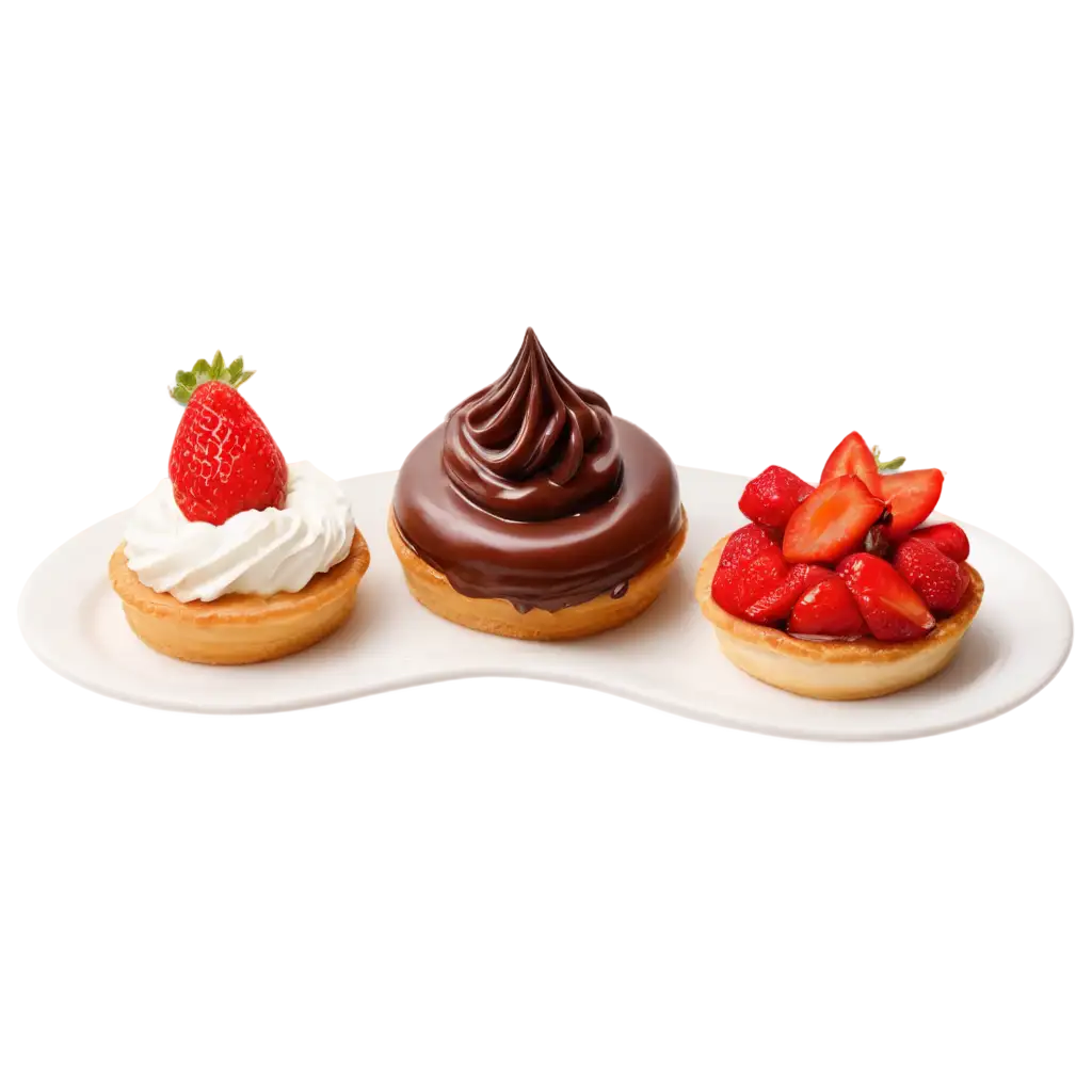 HighQuality-PNG-Image-of-Choconilla-Pastries-Fresh-Strawberry-Tart-Choconilla-Dream-clair-and-Vanilla-Bean-Cheesecake