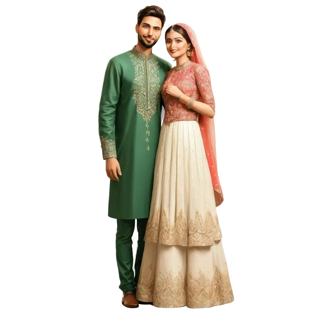 Pakistani-Bridal-Groom-Illustration-PNG-Elegant-Wedding-Artwork-for-HighQuality-Designs