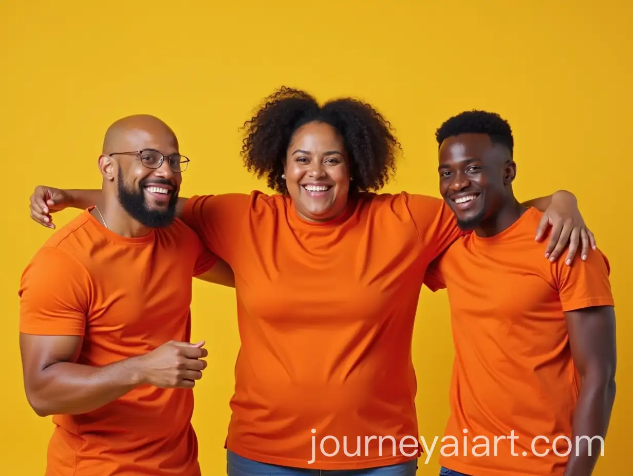 Diverse-Family-Banner-with-Orange-TShirts