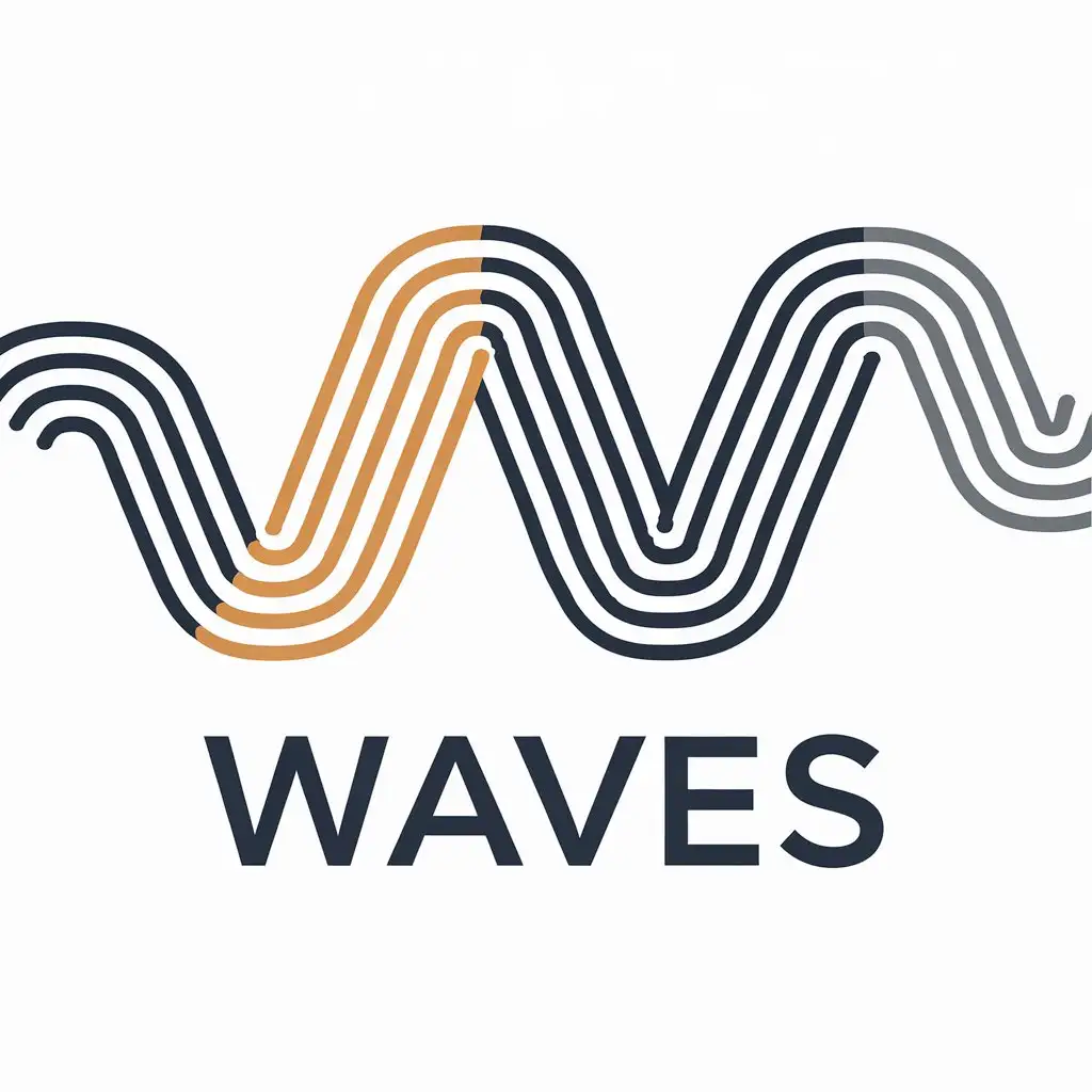 a vector logo design,with the text "waves", main symbol:waves,Moderate,be used in Education industry,clear background