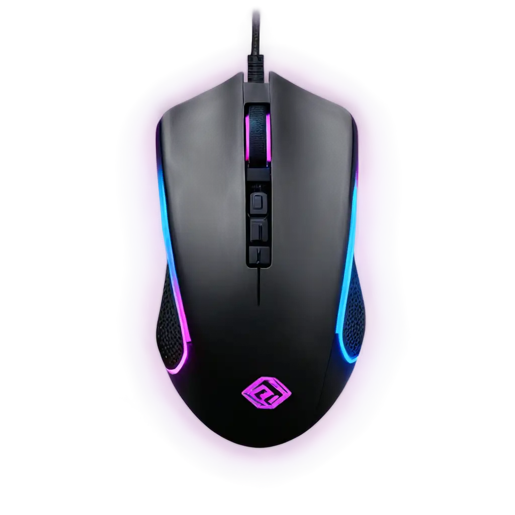 Ultra-Futuristic-Black-Gaming-Mouse-with-Neon-Lights-HighQuality-PNG-for-Enhanced-Clarity