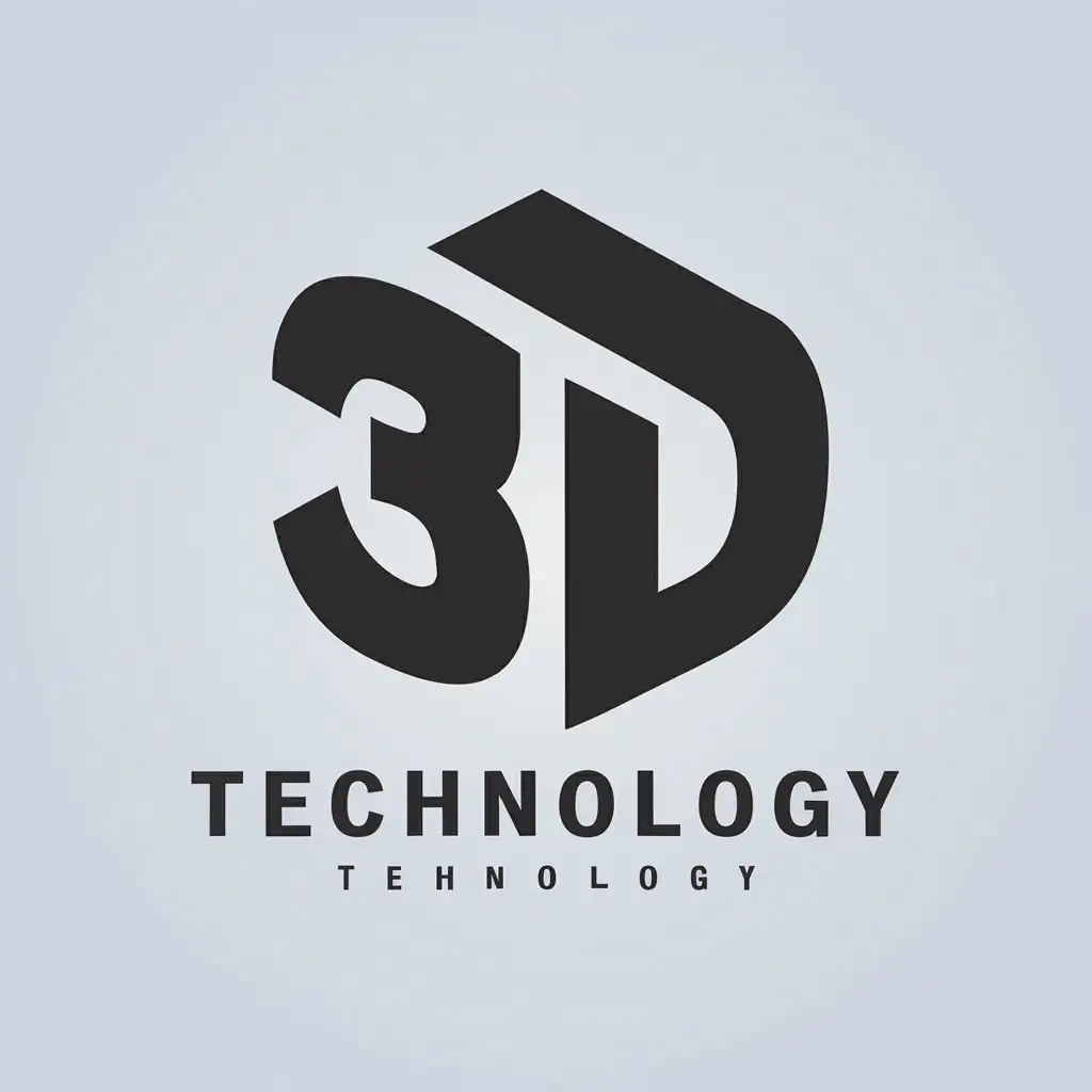 LOGO Design For 3D Technology Modern 3D Vector Logo with Clear Background