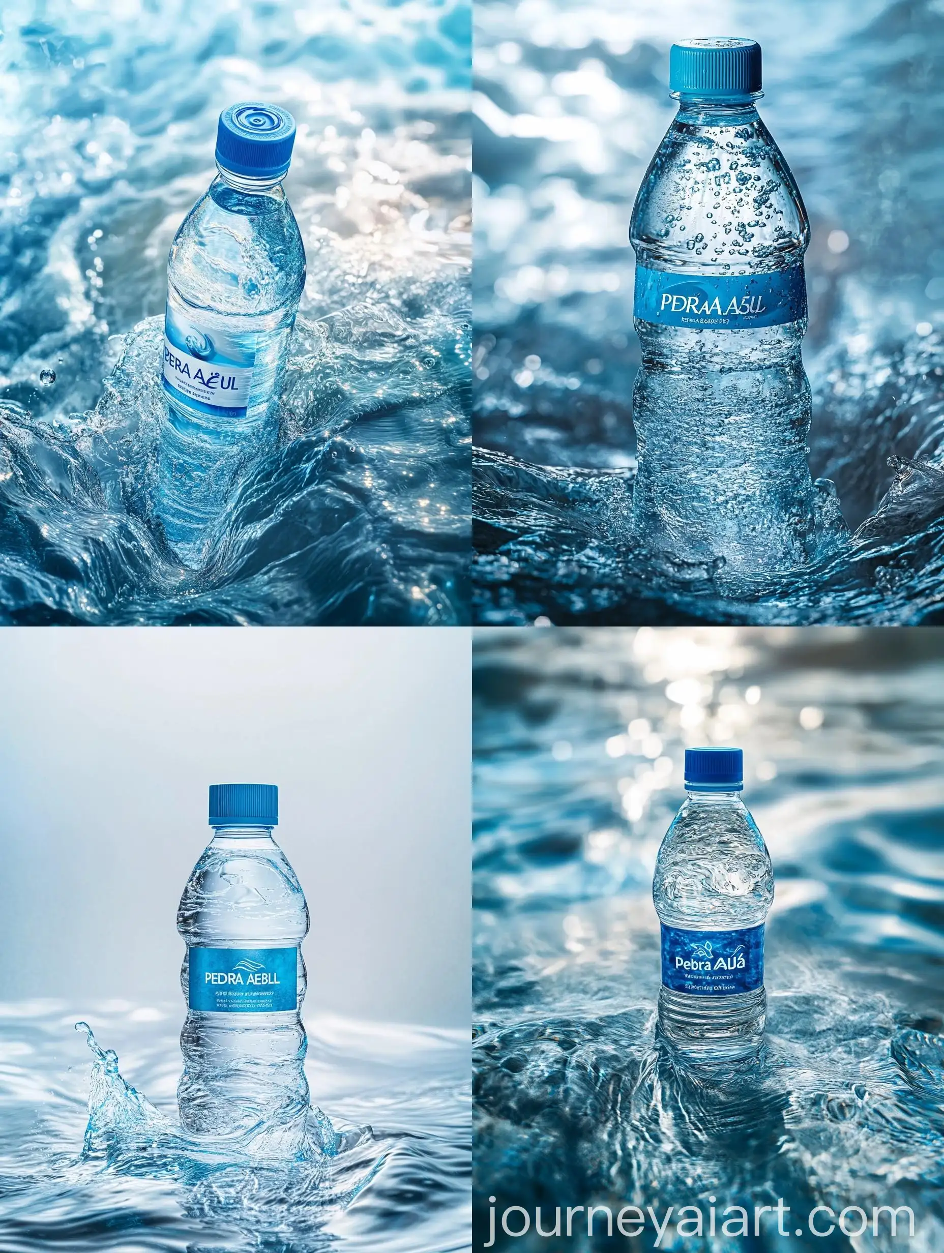 Clear-510ml-Water-Bottle-with-Blue-Cap-and-Pedra-Azul-Branding