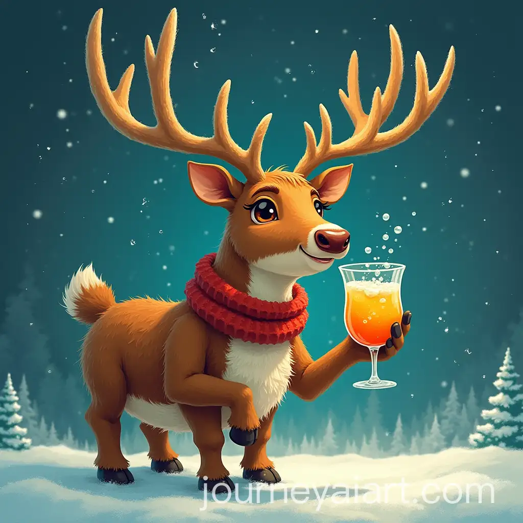 Chubby-Reindeer-Enjoying-Refreshing-Aquarius-Drink