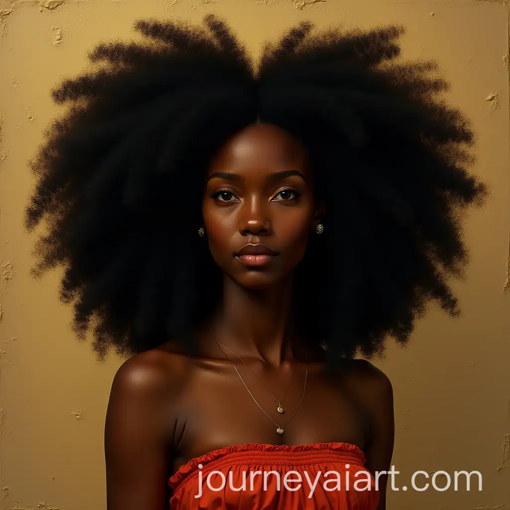 Portrait-of-Mona-Lisa-with-Afro-Hairstyle