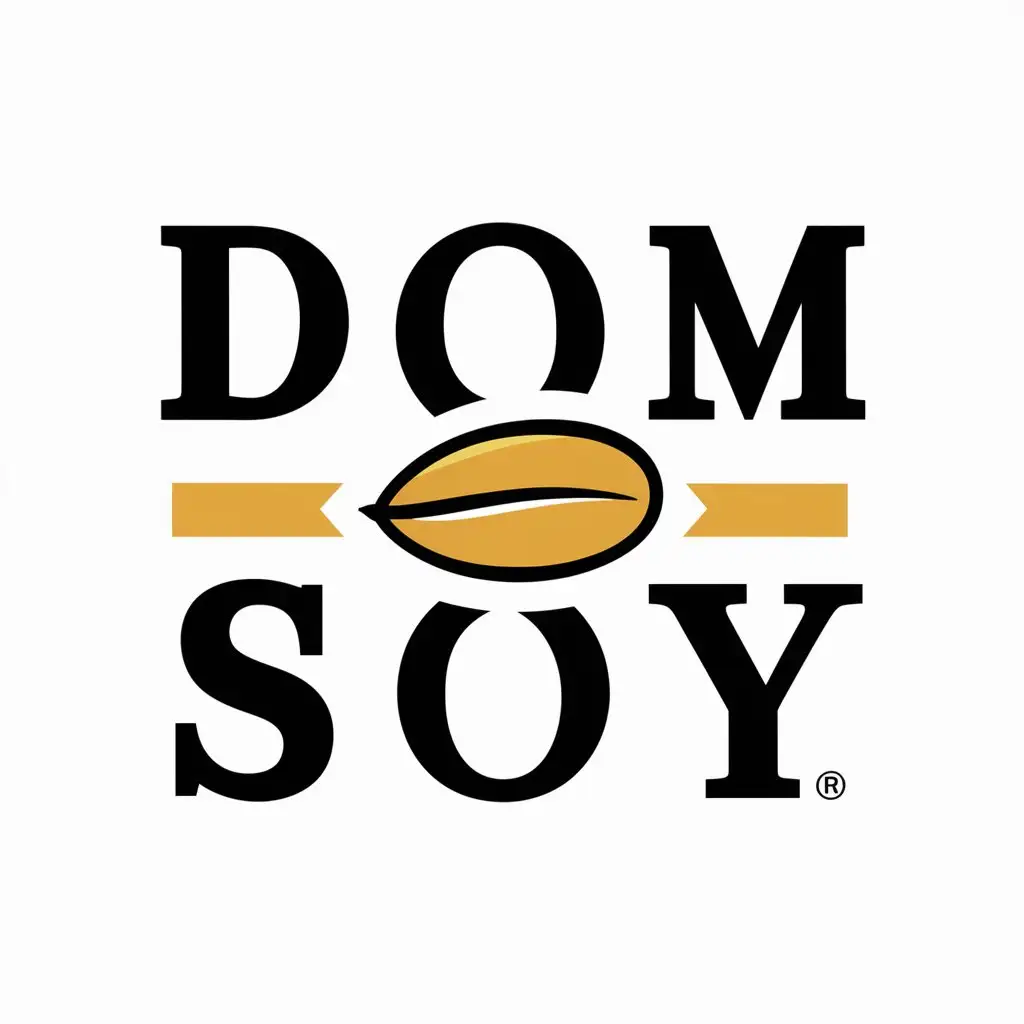 a vector logo design,with the text "Dom Soy", main symbol:a soybean,complex,be used in Retail industry,clear background