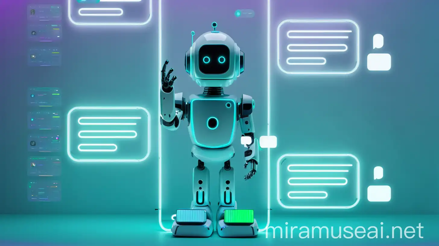 Vibrant Neon Chatbot Background for Landing Page