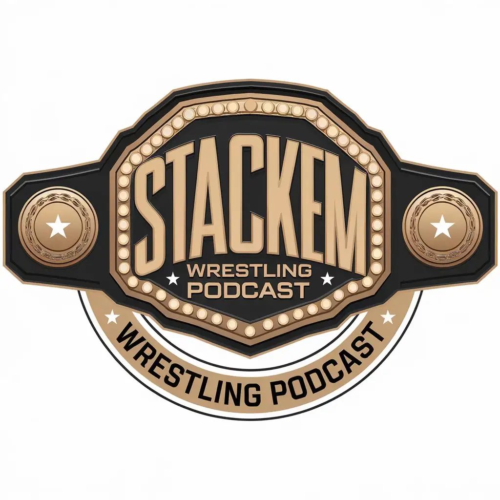 LOGO Design for STACKEM Wrestling Podcast Vector with Wrestling Championship Symbol and Clear Background