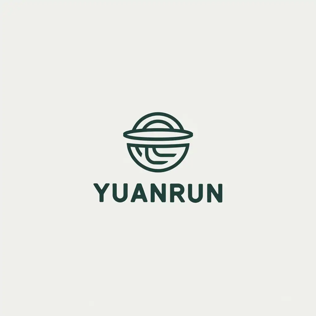 a vector logo design,with the text "yuanrun", main symbol:sealed circle,Minimalistic,be used in Retail industry,clear background