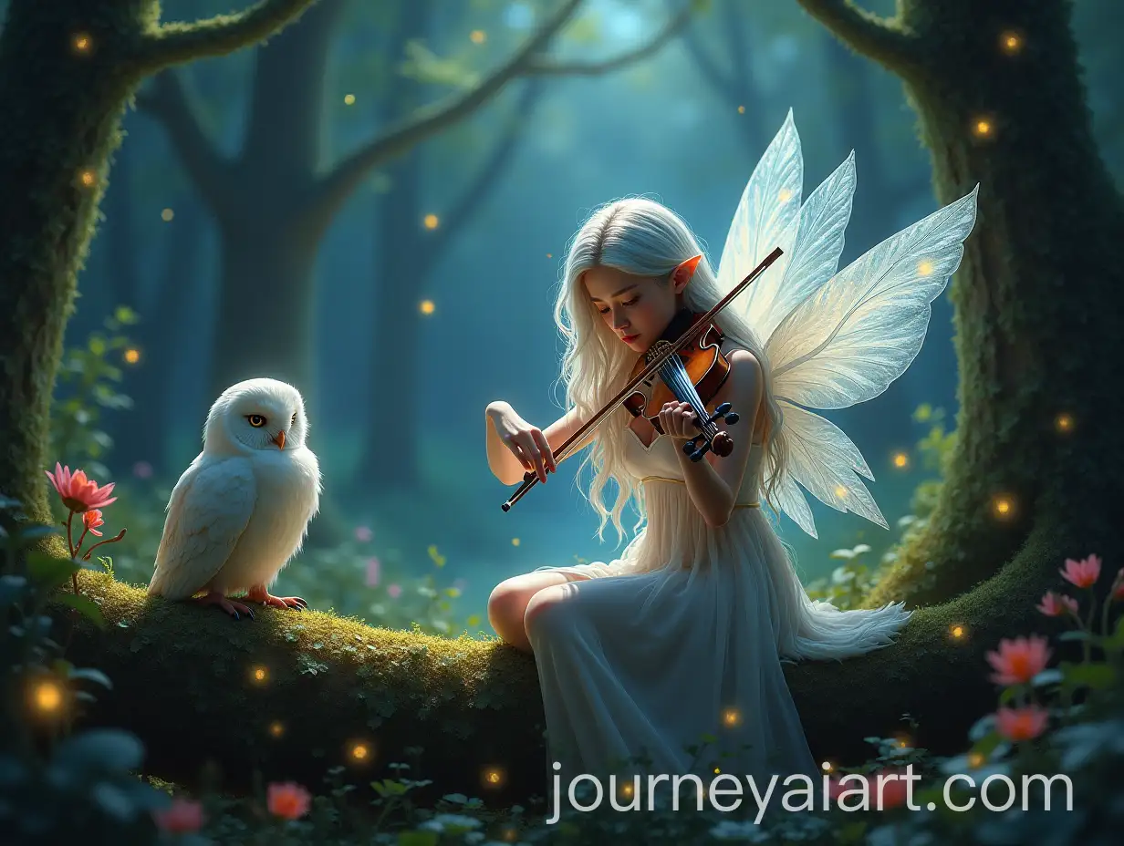 Enchanted-Forest-Fairy-with-Violin-and-Owl-at-TwilightAI-Art-Prompt-Expansion