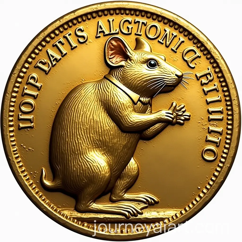 Vintage-Style-Gold-Coin-with-Rat-in-Suit-Minted-Design