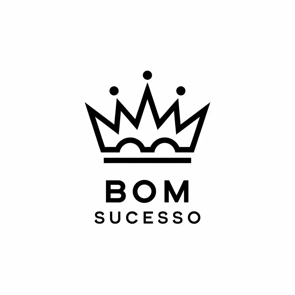 a vector logo design,with the text "Bom Sucesso", main symbol:crown or profile Our Lady of Good Success,Minimalistic,be used in Finance industry,clear background