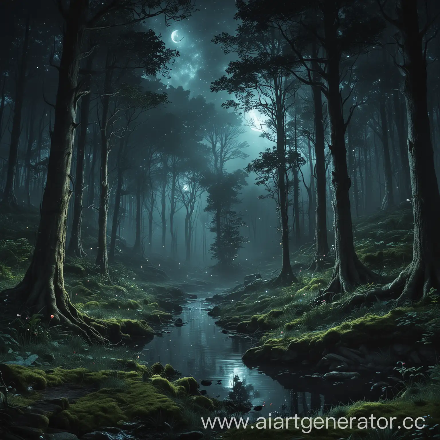 Enchanted-Night-Forest-in-a-Fantasy-World