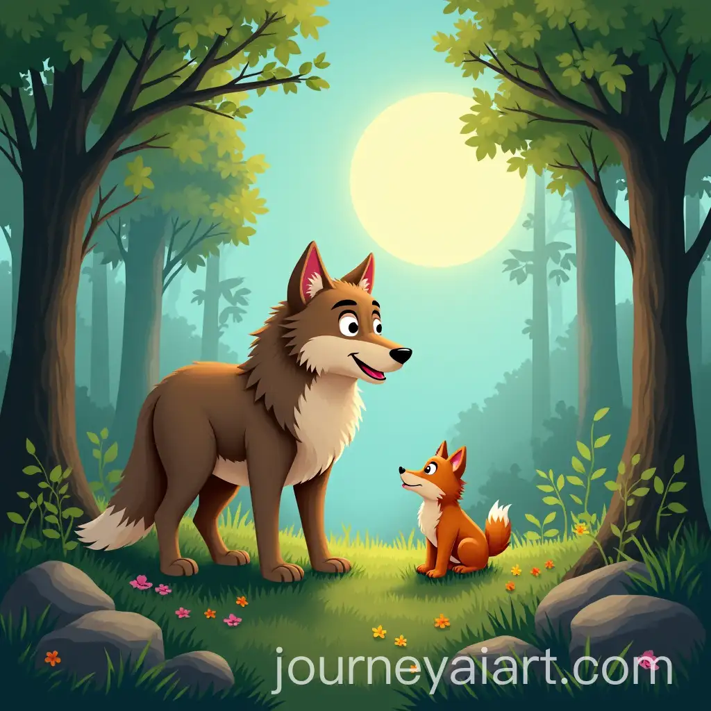 Friendly-Cartoon-Wolf-in-Forest-for-Kids-Book-Cover