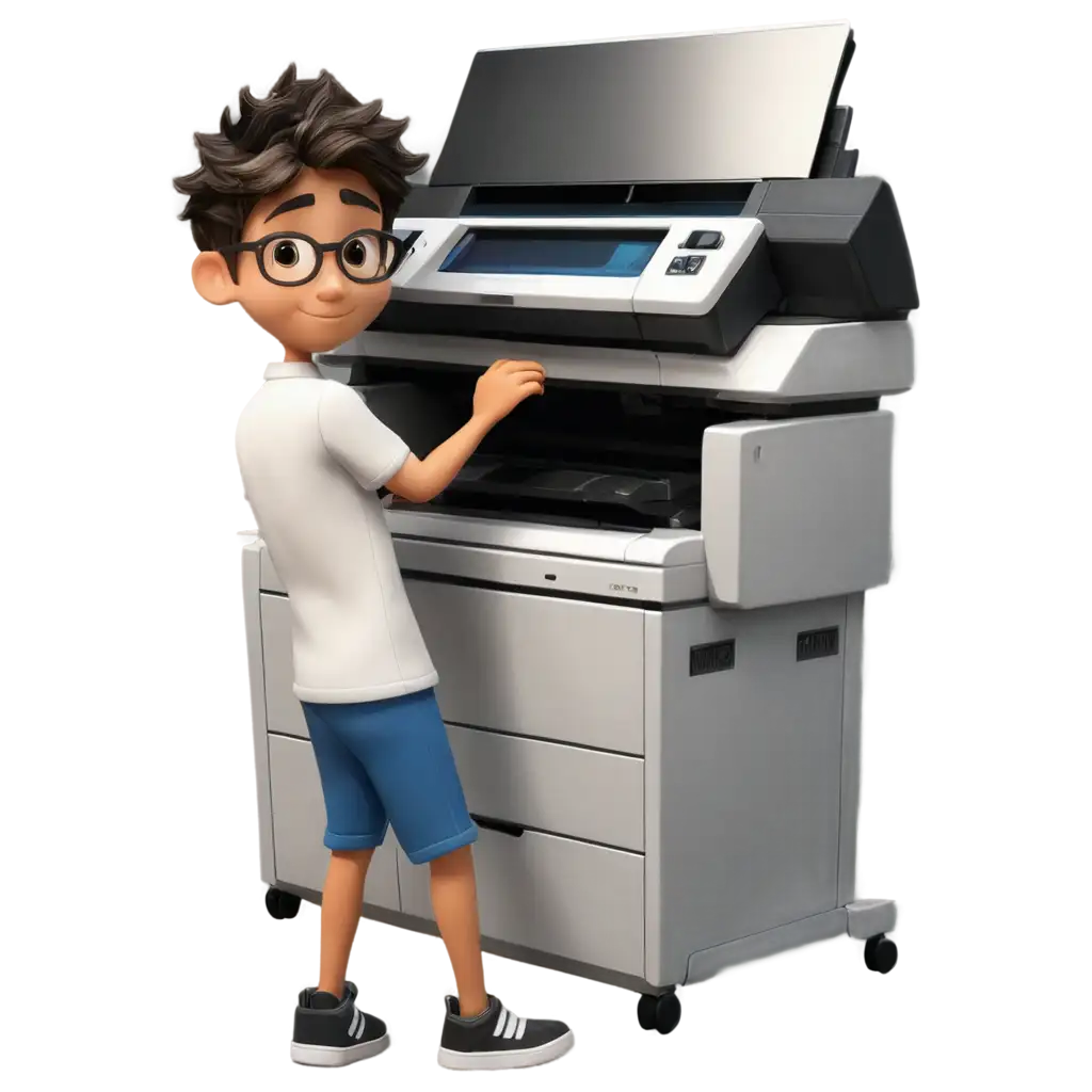 Cartoon-Boy-Behind-Wide-Digital-Printer-HighQuality-PNG-for-Versatile-Use