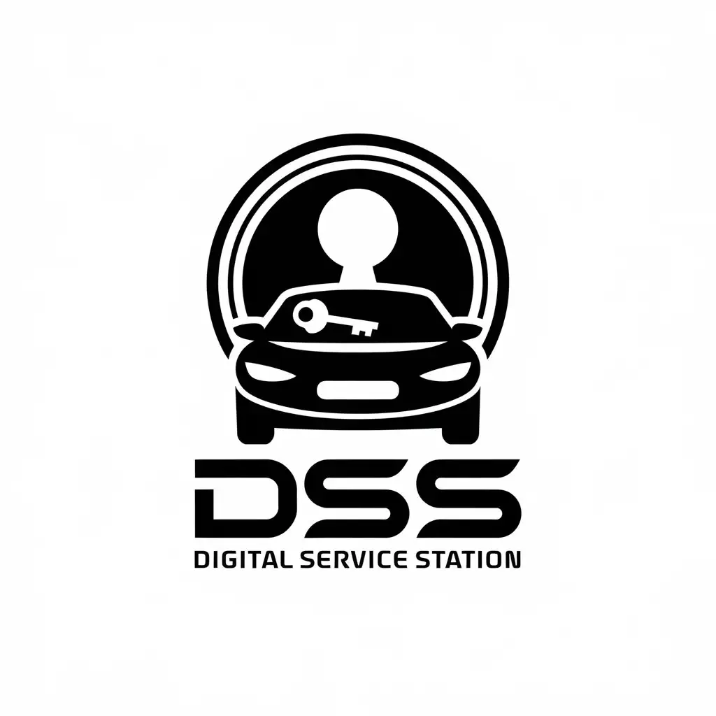 LOGO Design For DSS Digital Service Station Minimalist Icon with Clean Lines and Luxurious Feel