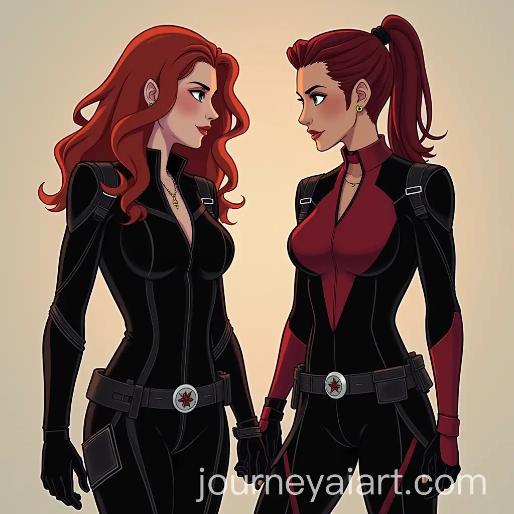 Black-Widow-and-Talia-Al-Ghul-in-Dynamic-Action-Pose