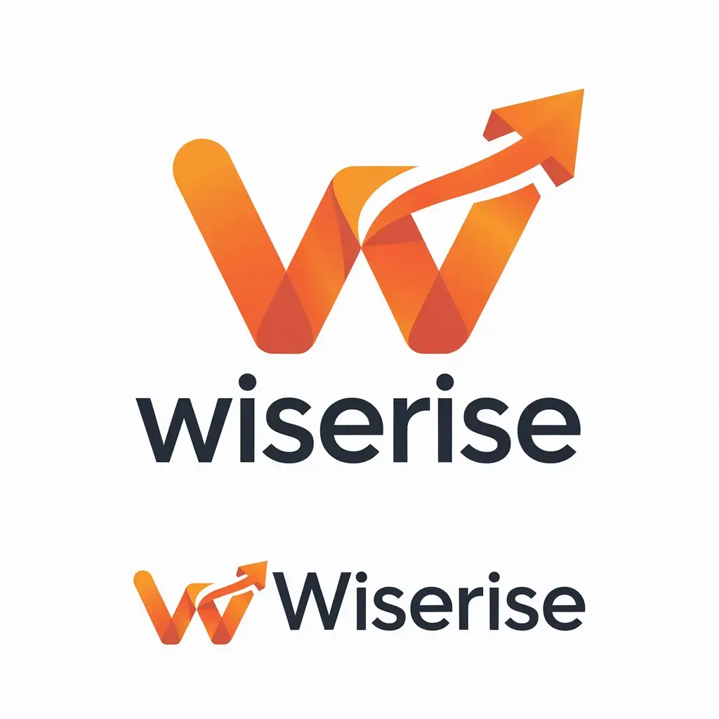 LOGO Design for WiseRise Modern and Minimalistic W Growth Icon for Tech Company