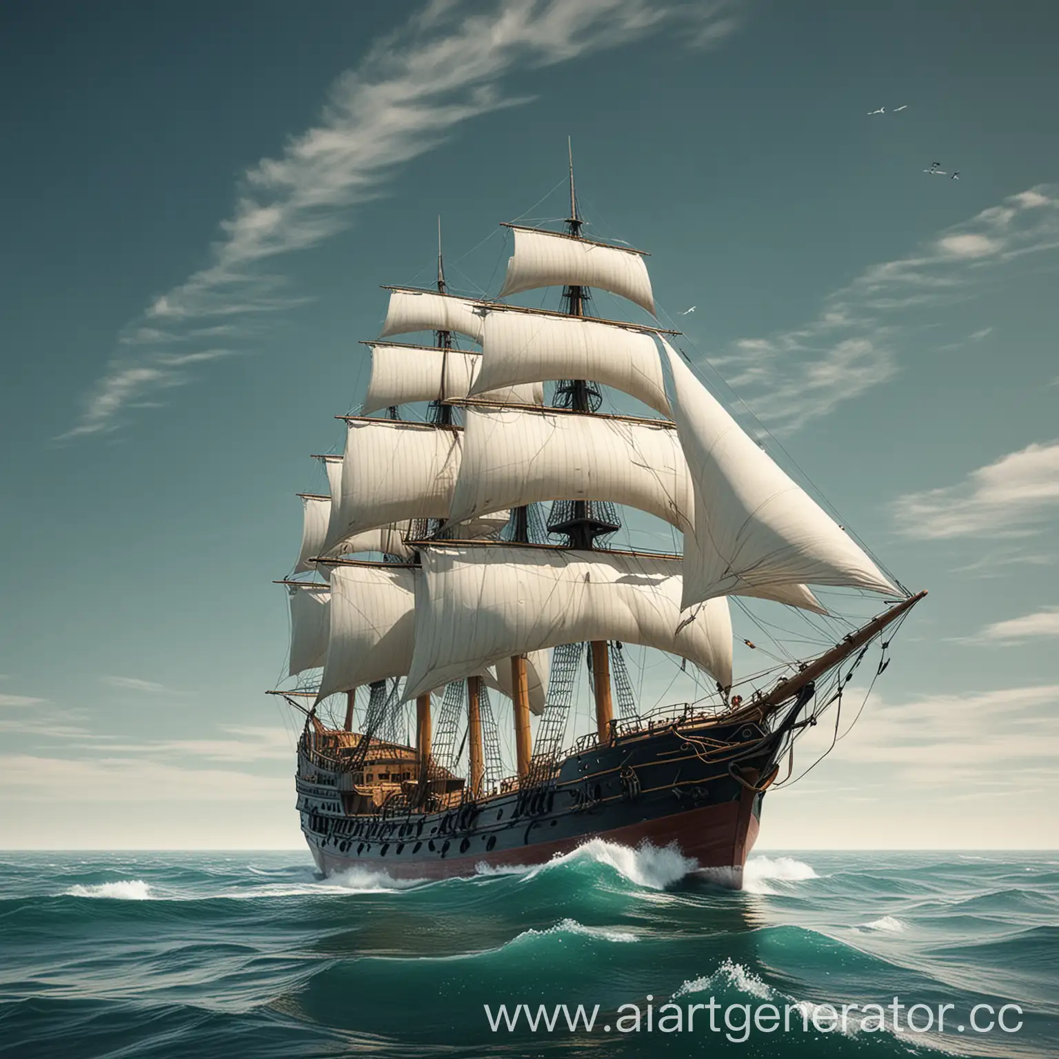 Majestic-Sea-Ship-Sailing-on-Turquoise-Waters