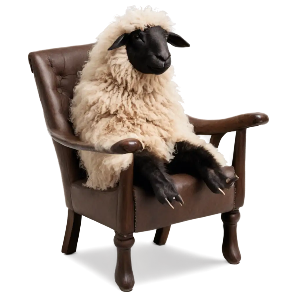 Sheep-Sitting-on-Chair-PNG-HighQuality-Image-for-Diverse-Applications