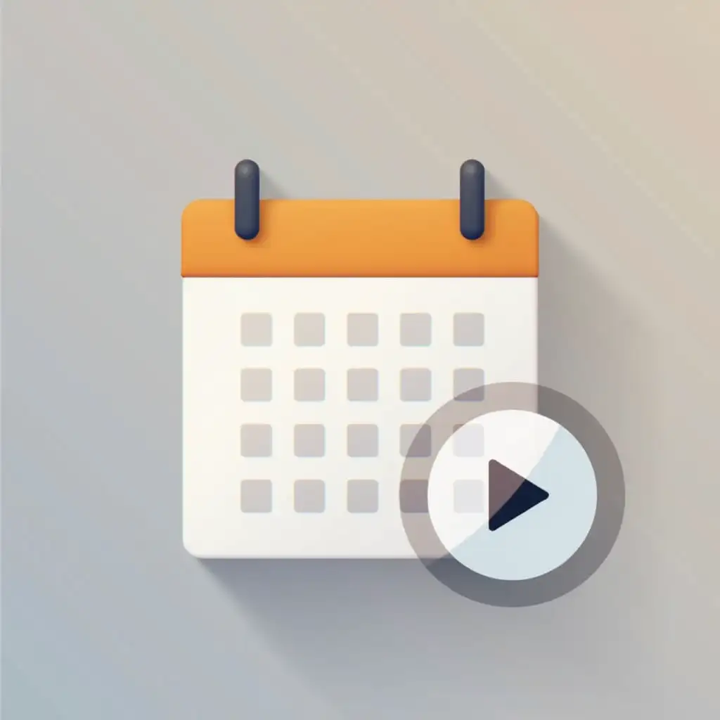 Calendar with play icon