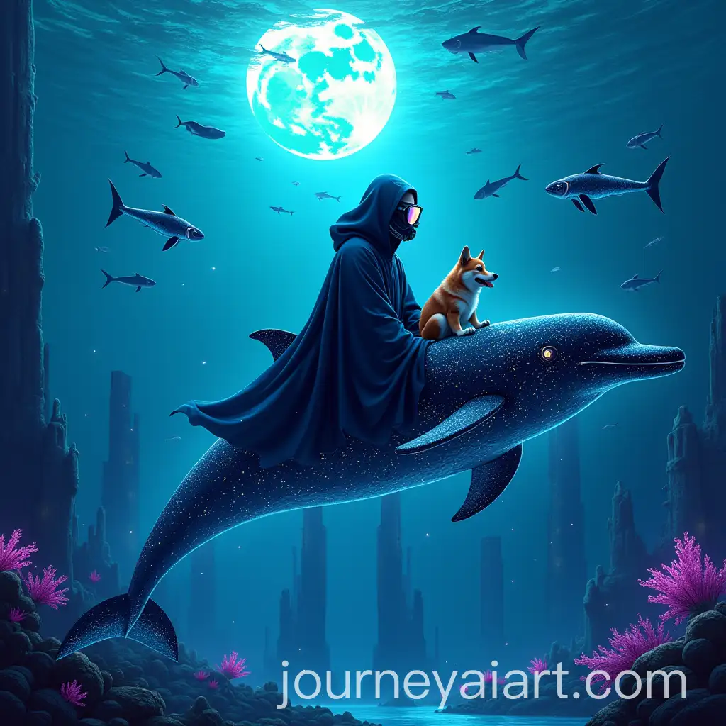 Shytoshi-Kusama-Riding-a-Glowing-Dolphin-Through-a-Mystical-Cyberpunk-Ocean