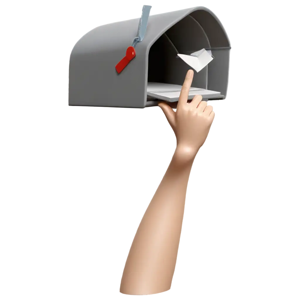 3D-PNG-Image-of-Taking-a-Newsletter-from-a-Letterbox-HighQuality-Visual-Representation