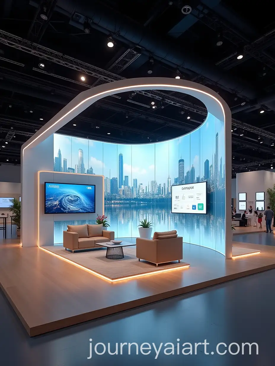 VIP-Exhibition-Booth-with-Video-Wall-and-Curved-Monitors-for-Behpouyan-Solutions