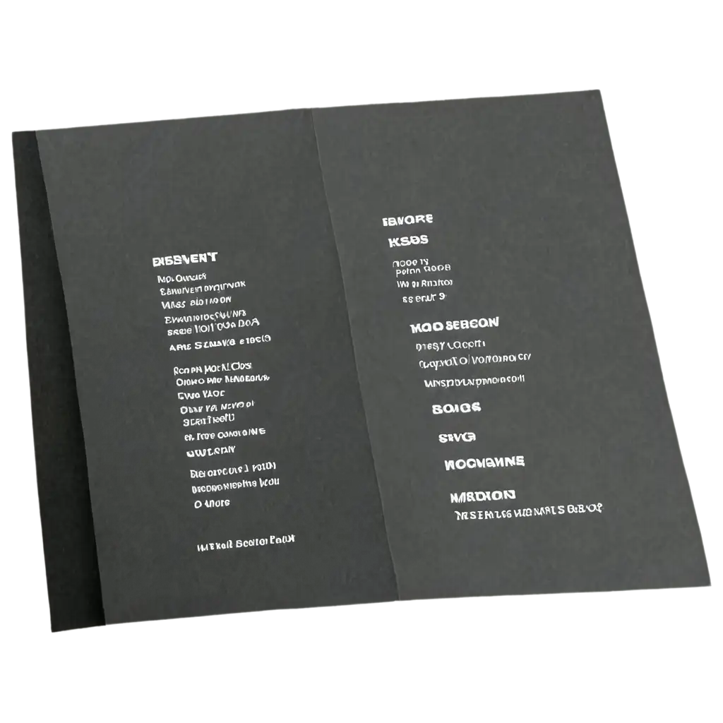 restaurant menu, folded