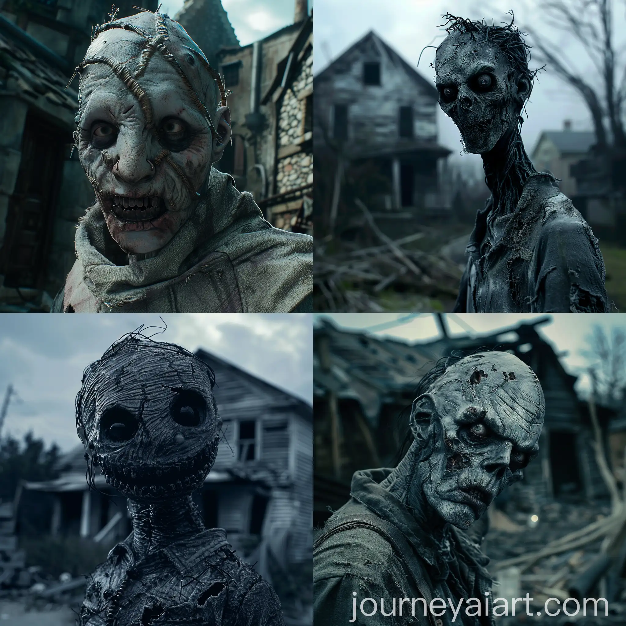 Sinister-Horror-Movie-Character-Standing-in-Front-of-Ruined-House