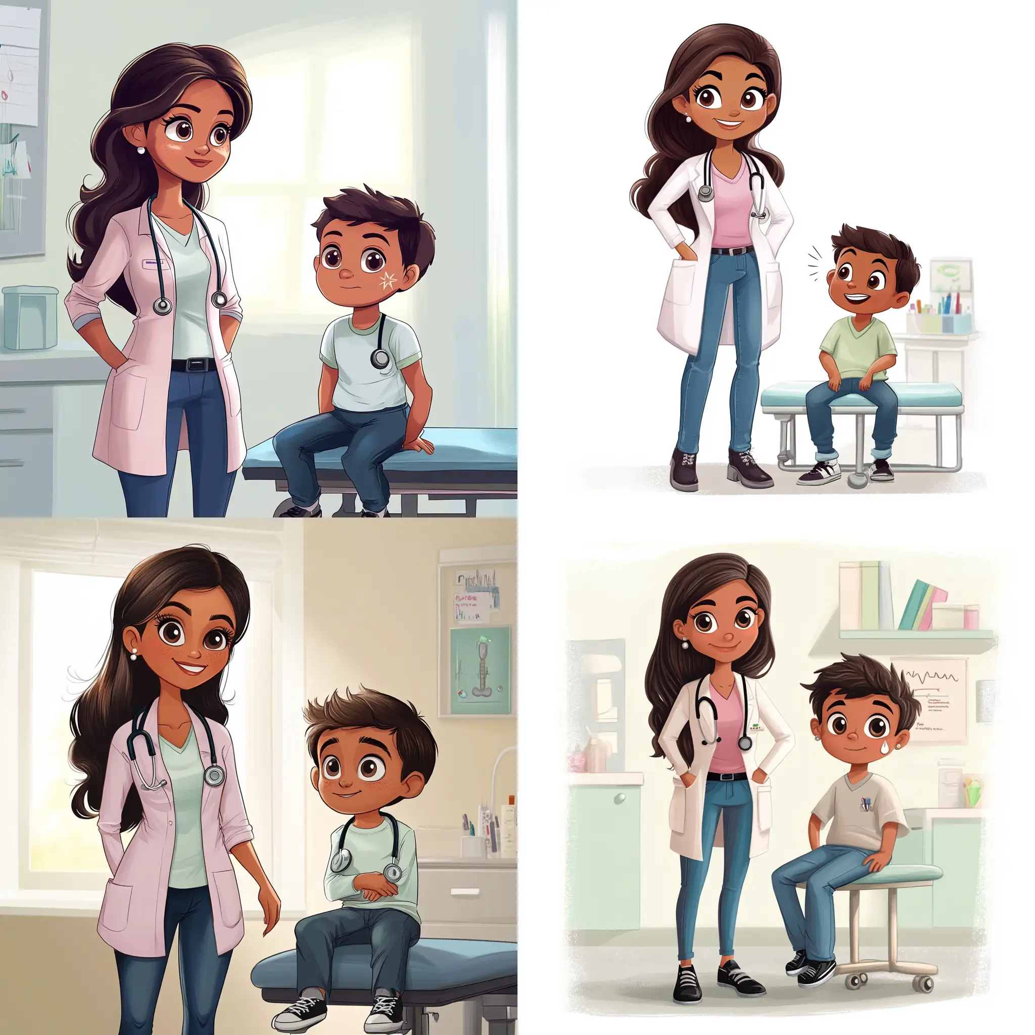 Pediatrician-Examining-Boy-with-Toothache-in-Doctors-Office