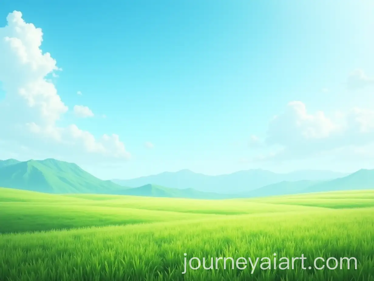 Serene-Grassy-Field-Under-BlueAI-Image-Prompt-Expansion-Sky-with-Distant-Mountain-Range
