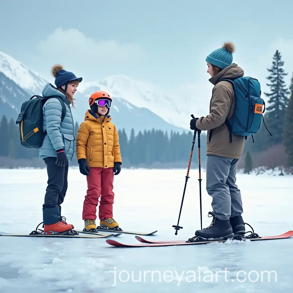 Spectators-Enjoying-Skiing-on-Icy-Slopes