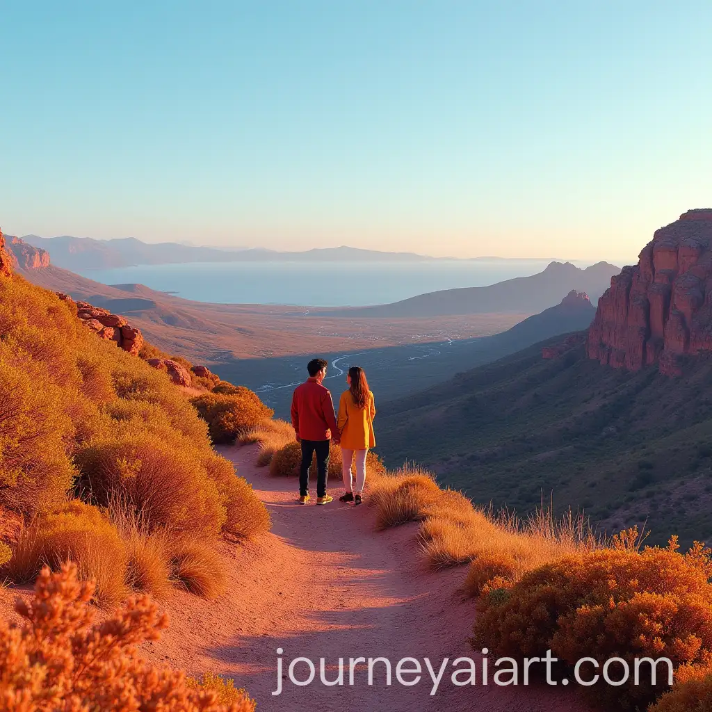Couple-Enjoying-the-Scenic-View-at-Roque-Nublo-in-Vibrant-Landscape