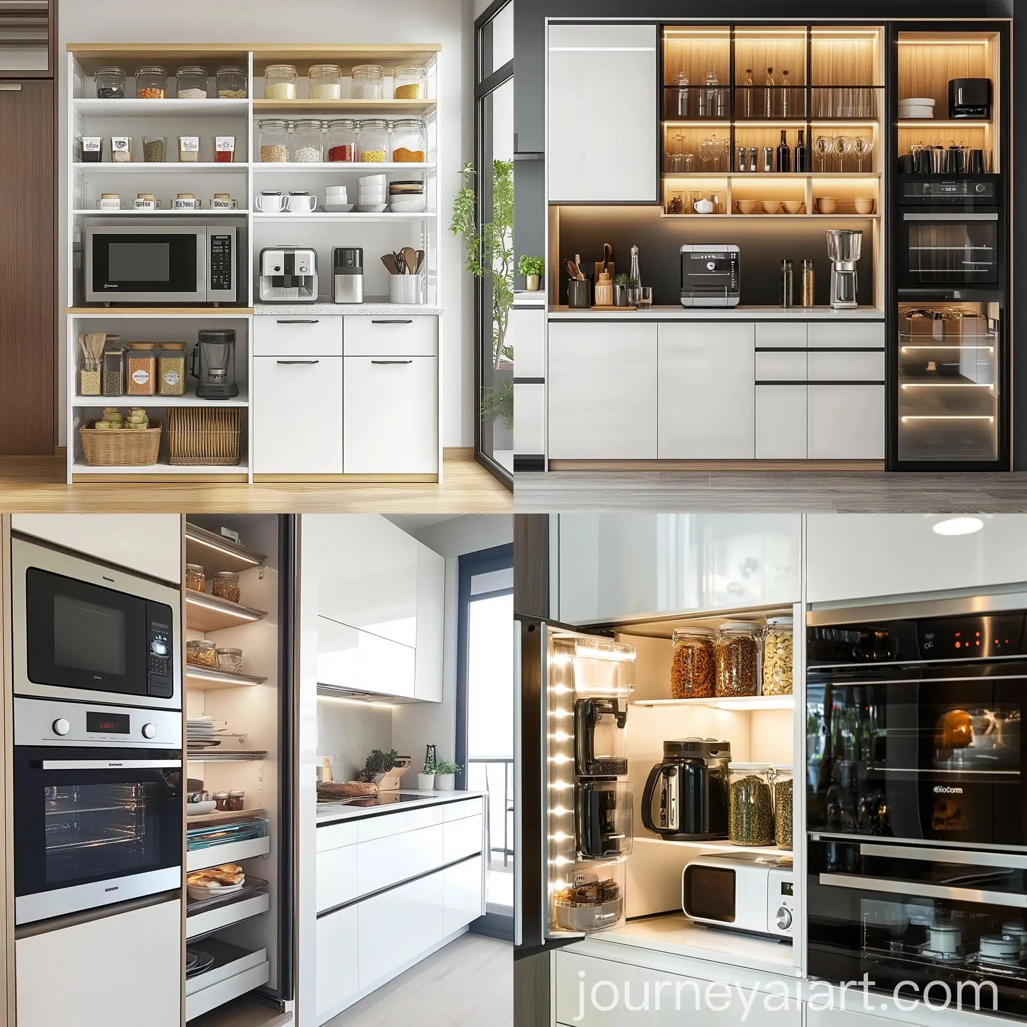 Modern-Kitchen-Storage-Design-with-Microwave-and-Electric-Dispenser