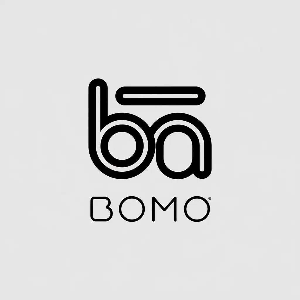 LOGO Design for BOMO Vector Style with BM Symbol Moderate Design and Clear Background