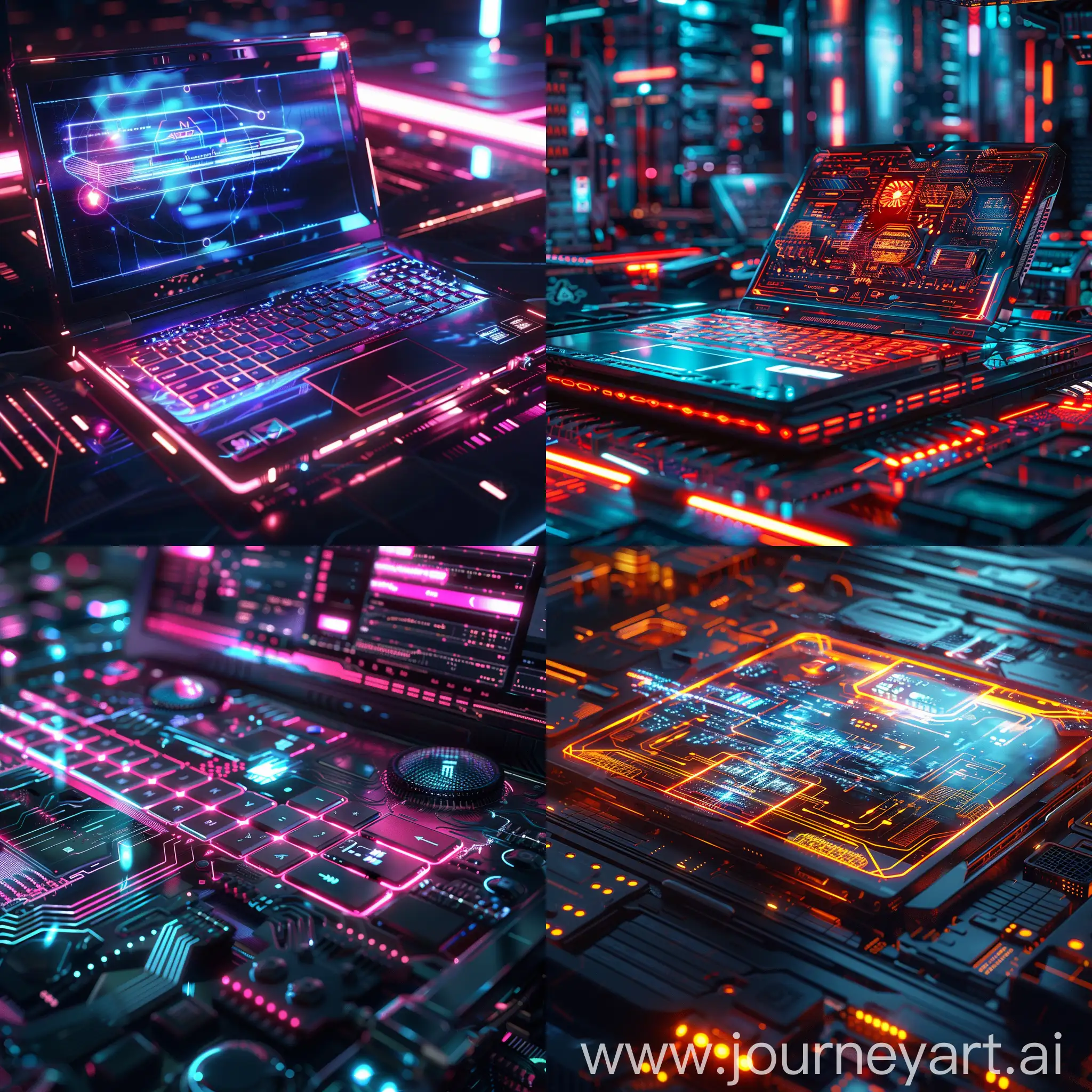 Futuristic-Cybernetic-AI-Laptop-with-Neon-Lights-and-Holographic-Displays