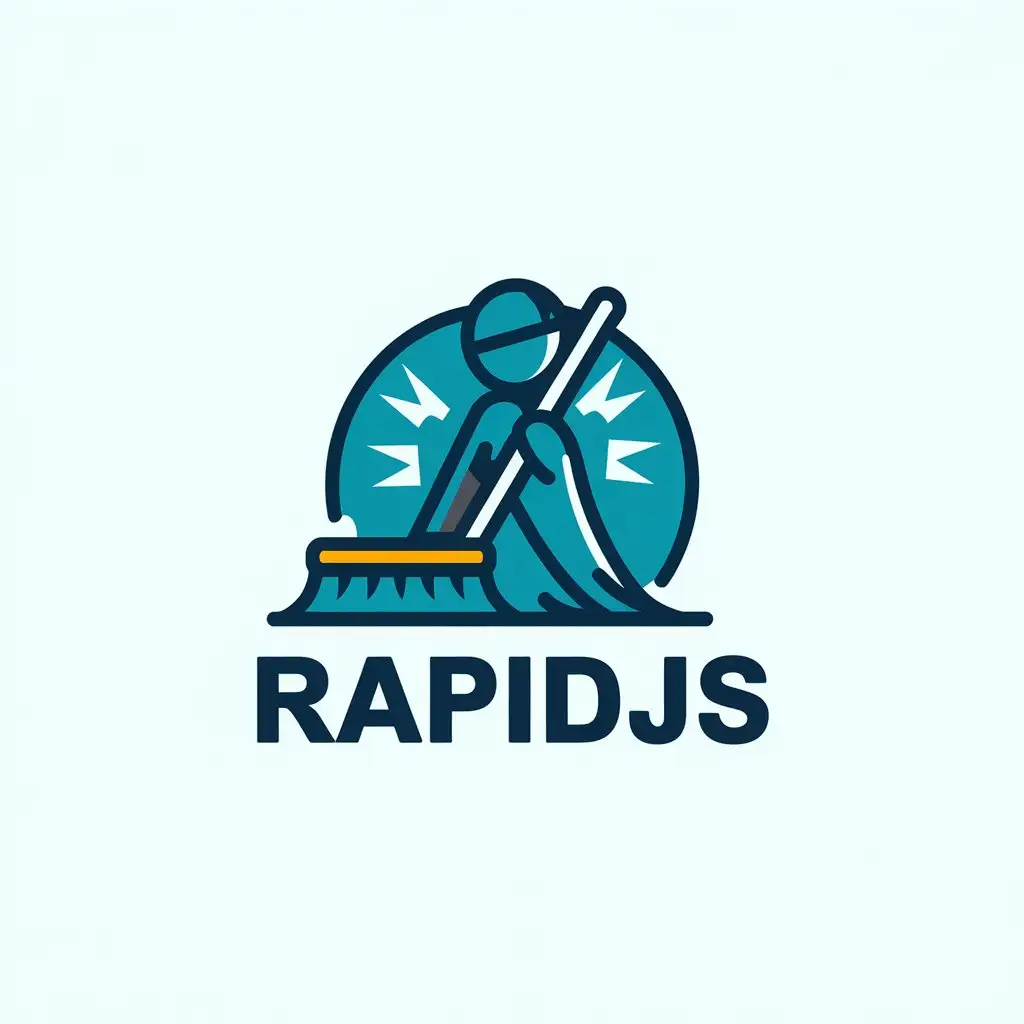 LOGO Design for RapidJS Commercial Janitorial Service with a Clean Modern Aesthetic