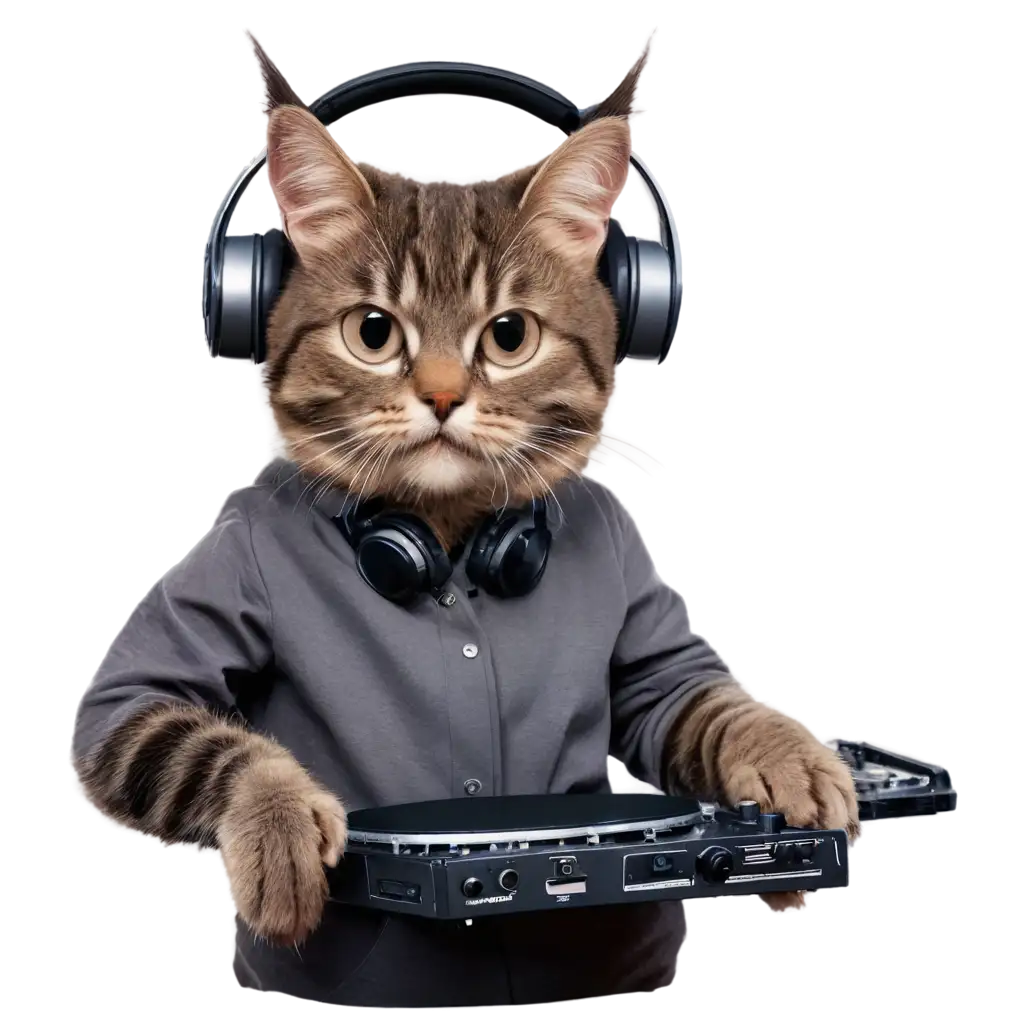 Cute-DJ-Cat-Wearing-Headset-PNG-Image-for-Fun-and-Engaging-Designs