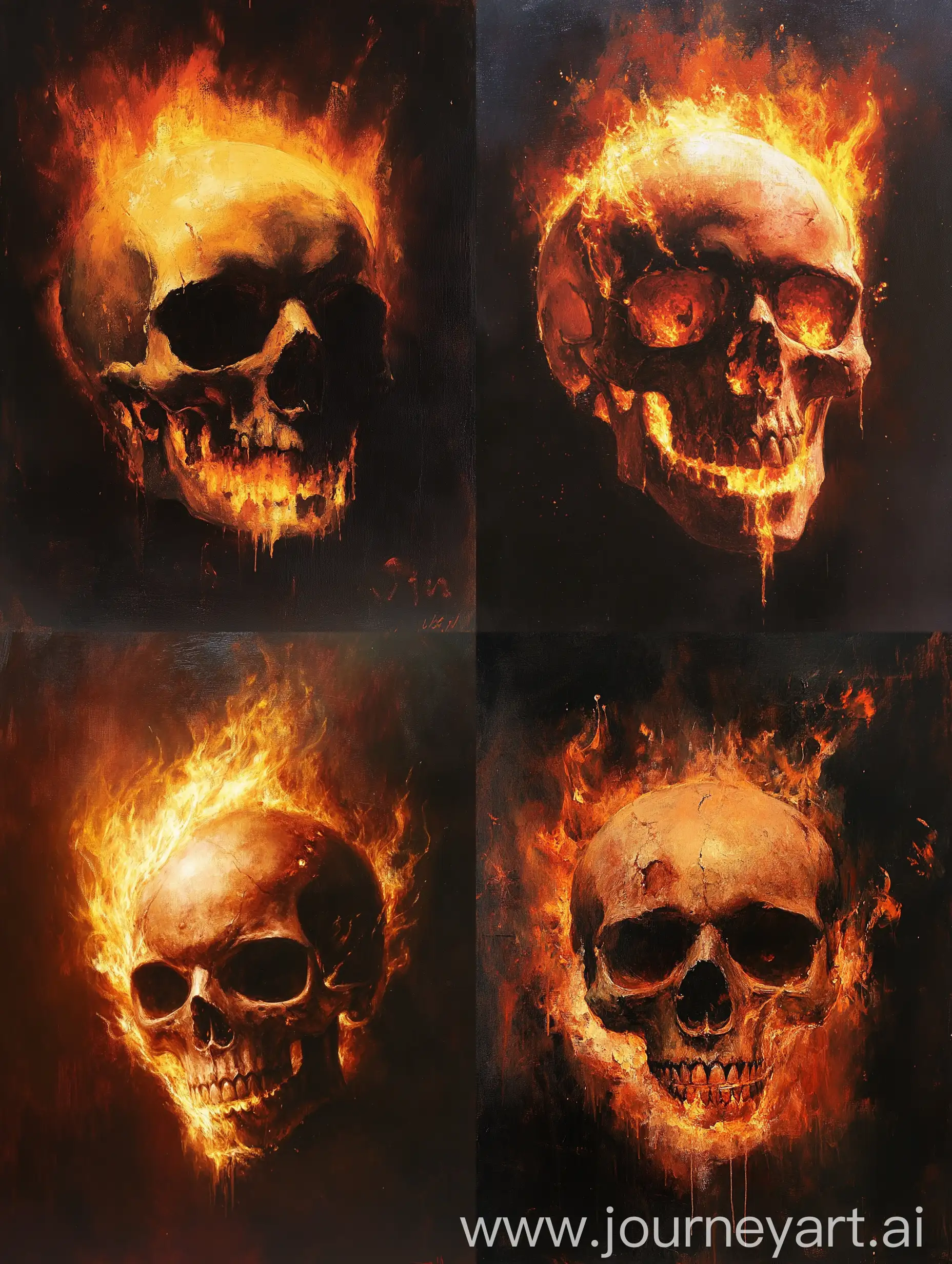 Eerie-Skull-Burning-in-Fiery-Glow-Dark-Fantasy-Artwork