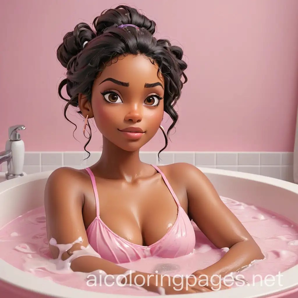 Relaxing-in-Pink-Luxury-Jacuzzi-with-Beautiful-Black-Woman-and-White-Man