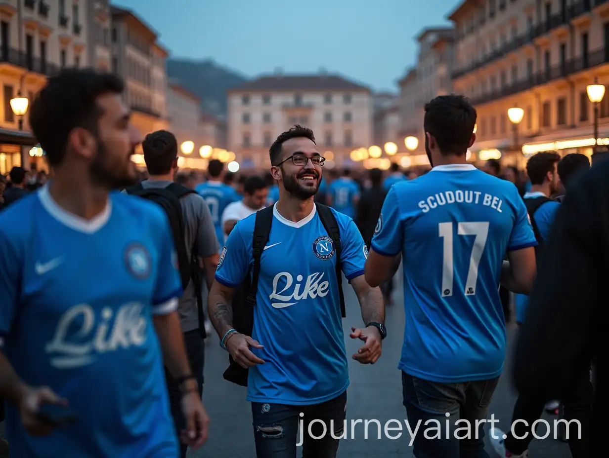 Celebration-in-Square-with-Fans-Wearing-Napoli-Jerseys-for-Scudetto-Victory