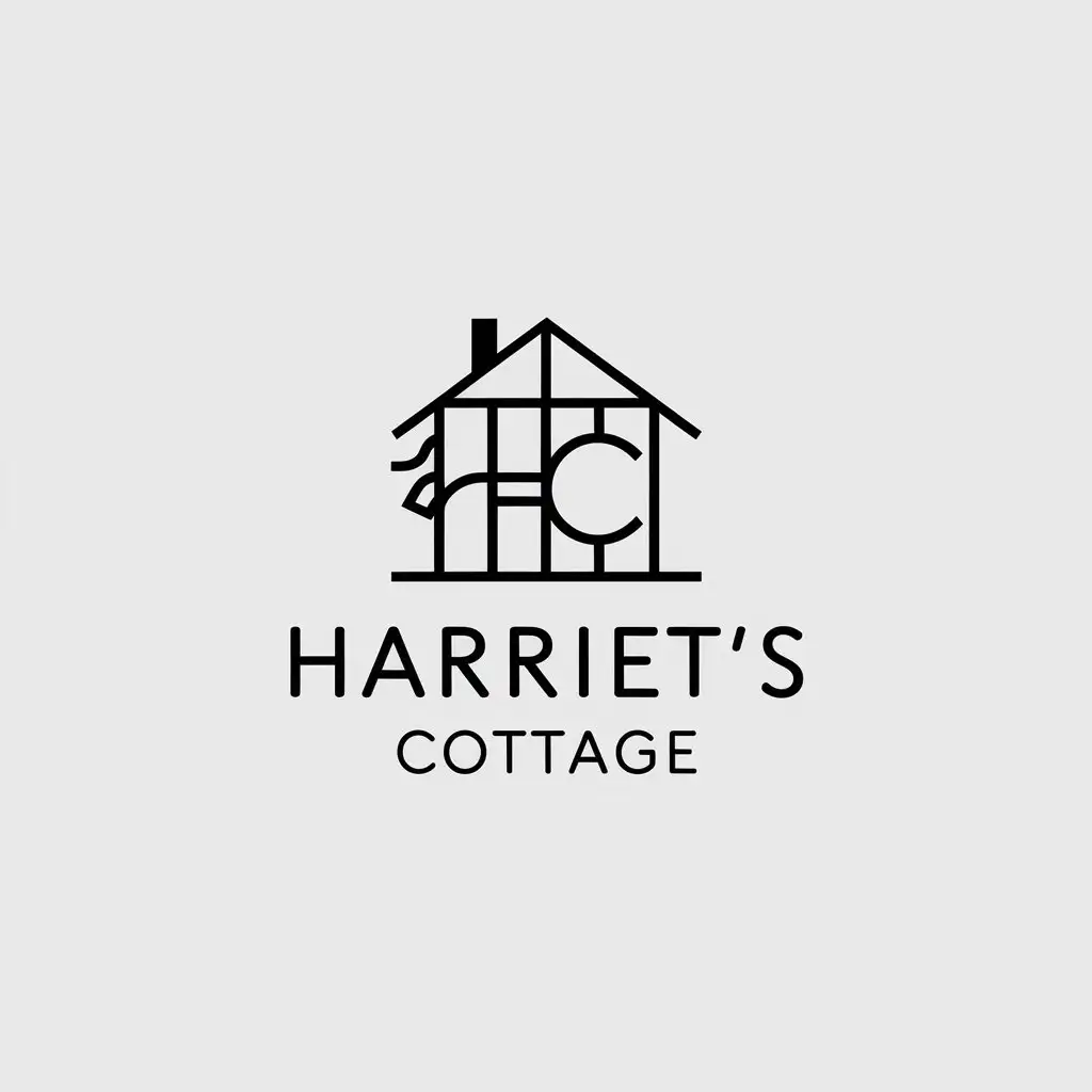 LOGO Design for Harriets Cottage Minimalistic HC Monogram for Travel Industry with Clear Background