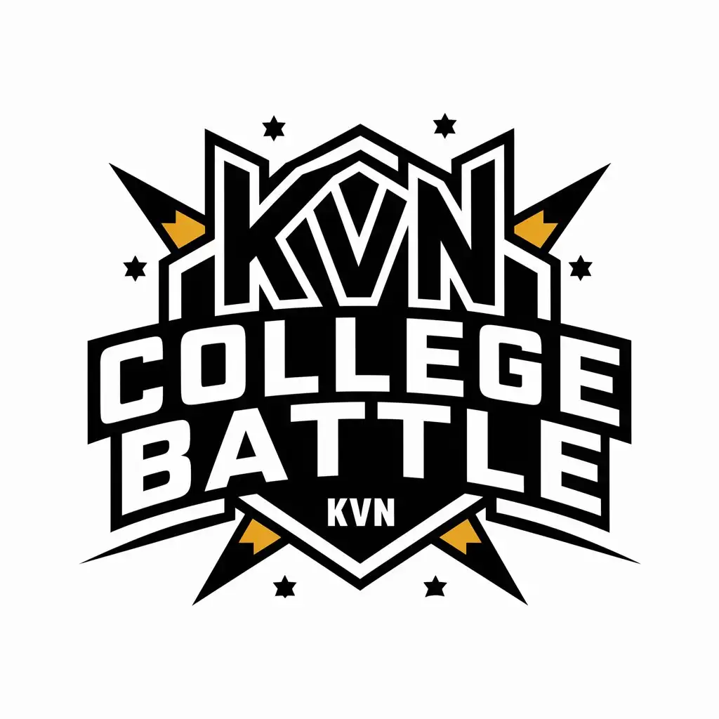 a vector logo design,with the text "KVN college battle", main symbol:KVN,complex,clear background