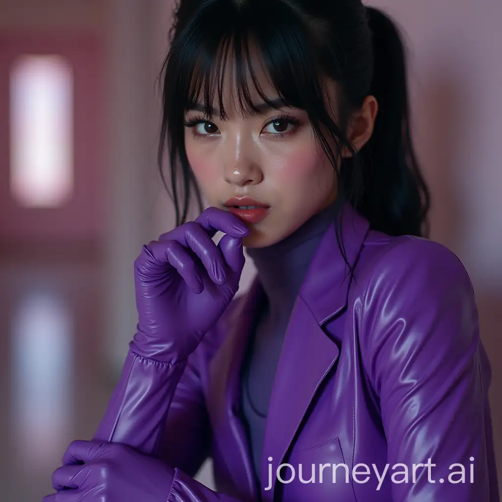 Photorealistic-Portrait-of-a-Japanese-Woman-in-a-Purple-Suit