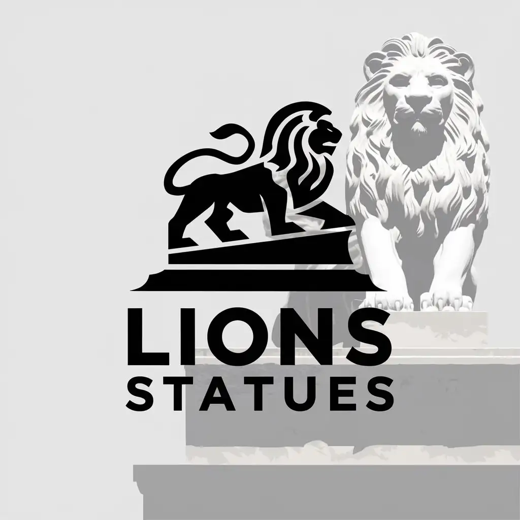 LOGO Design for Lions Statues Modern Lion Symbols with Construction Industry Influence