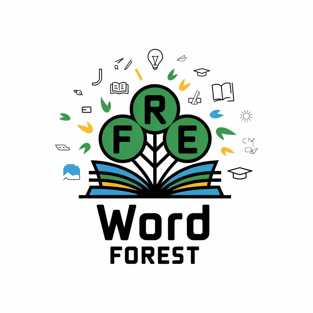 LOGO Design for Word Forest Dynamic Learning Symbol with Letter and Graphics Integration for Education Industry