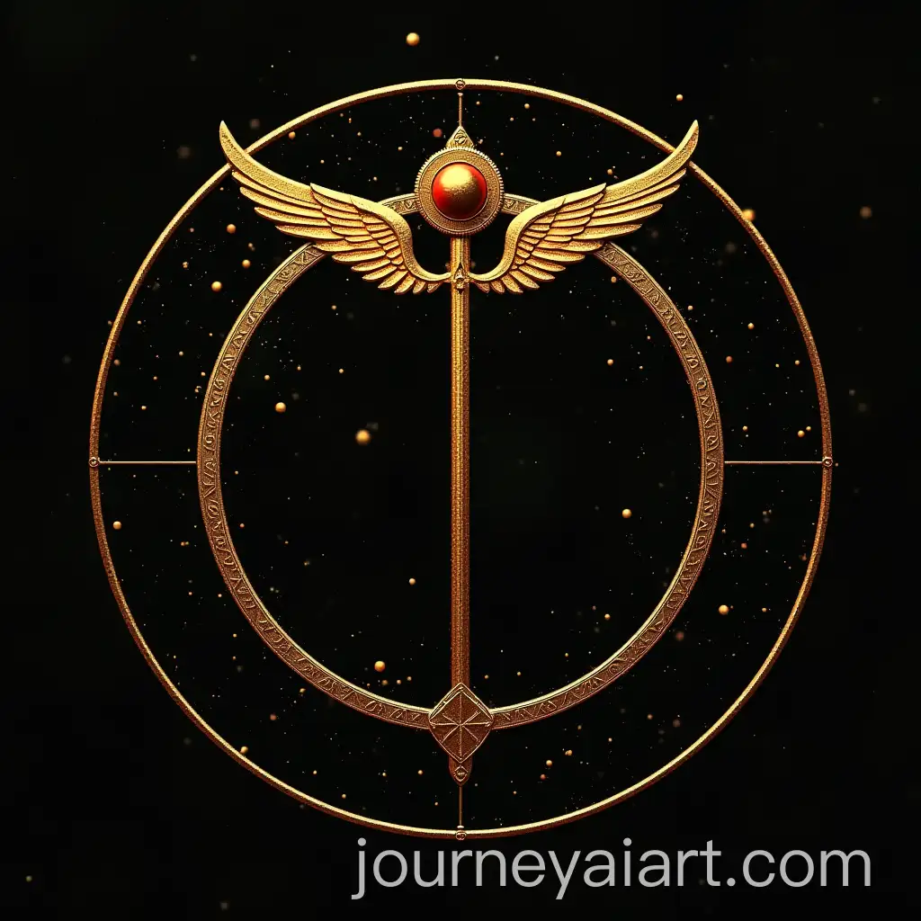 Astrology-Symbol-for-Mercury-in-Gold-Black-Red-and-Green