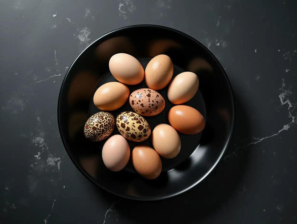 Elegant-Easter-Feast-Quail-Eggs-on-Black-Plate