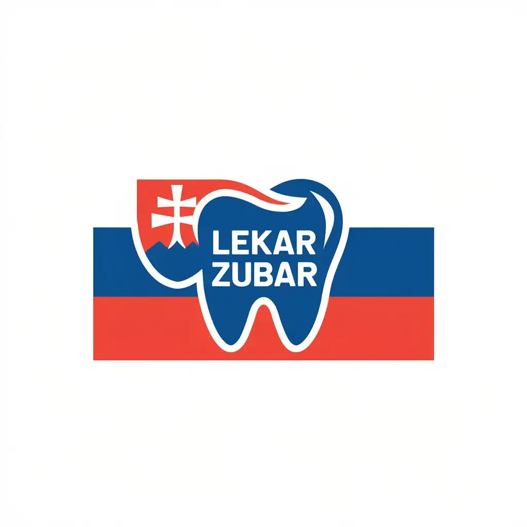 a vector logo design,with the text "Lekar Zubar", main symbol:tooth, Slovensko, female dentist,complex,be used in Medical Dental industry,clear background